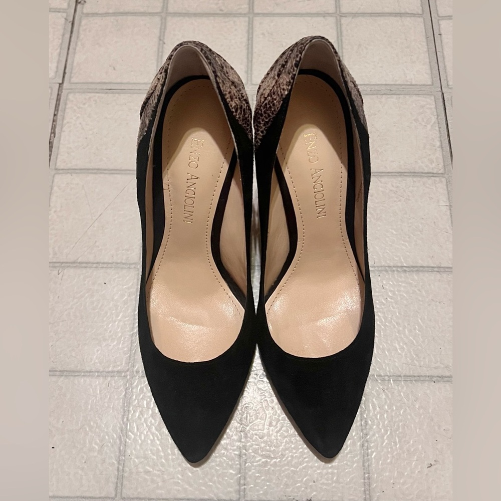 Enzo Angiolini Black Suede & Python High Heels, 5… - image 8